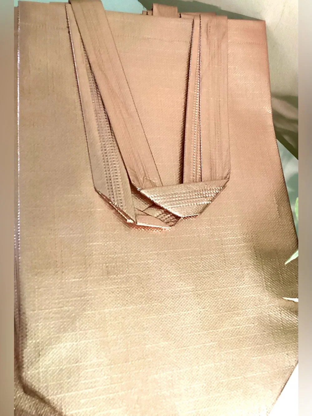 Set of 7 Rose Gold Metallic Vinyl Gift Bags